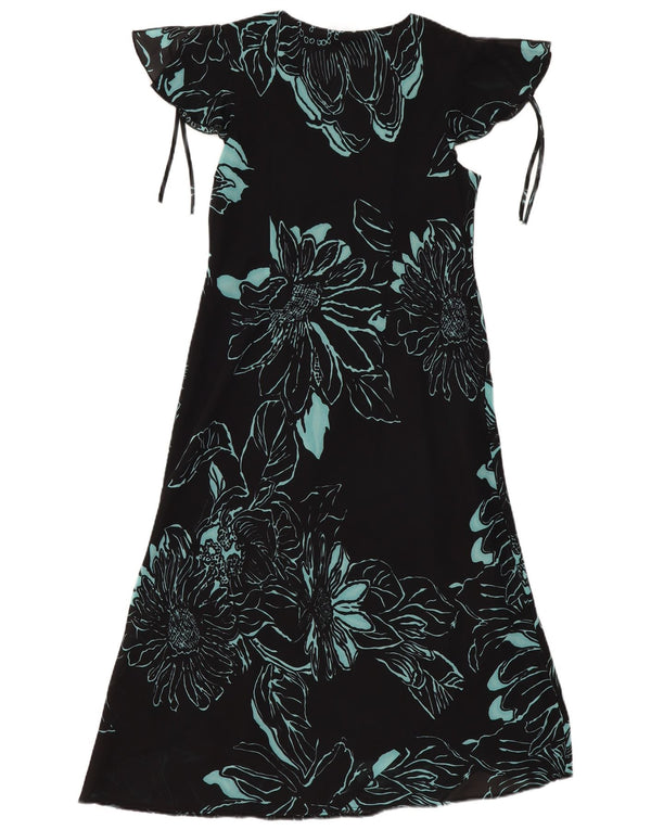 Agenda Womens Maxi Dress UK 14 Medium Black Floral Polyester