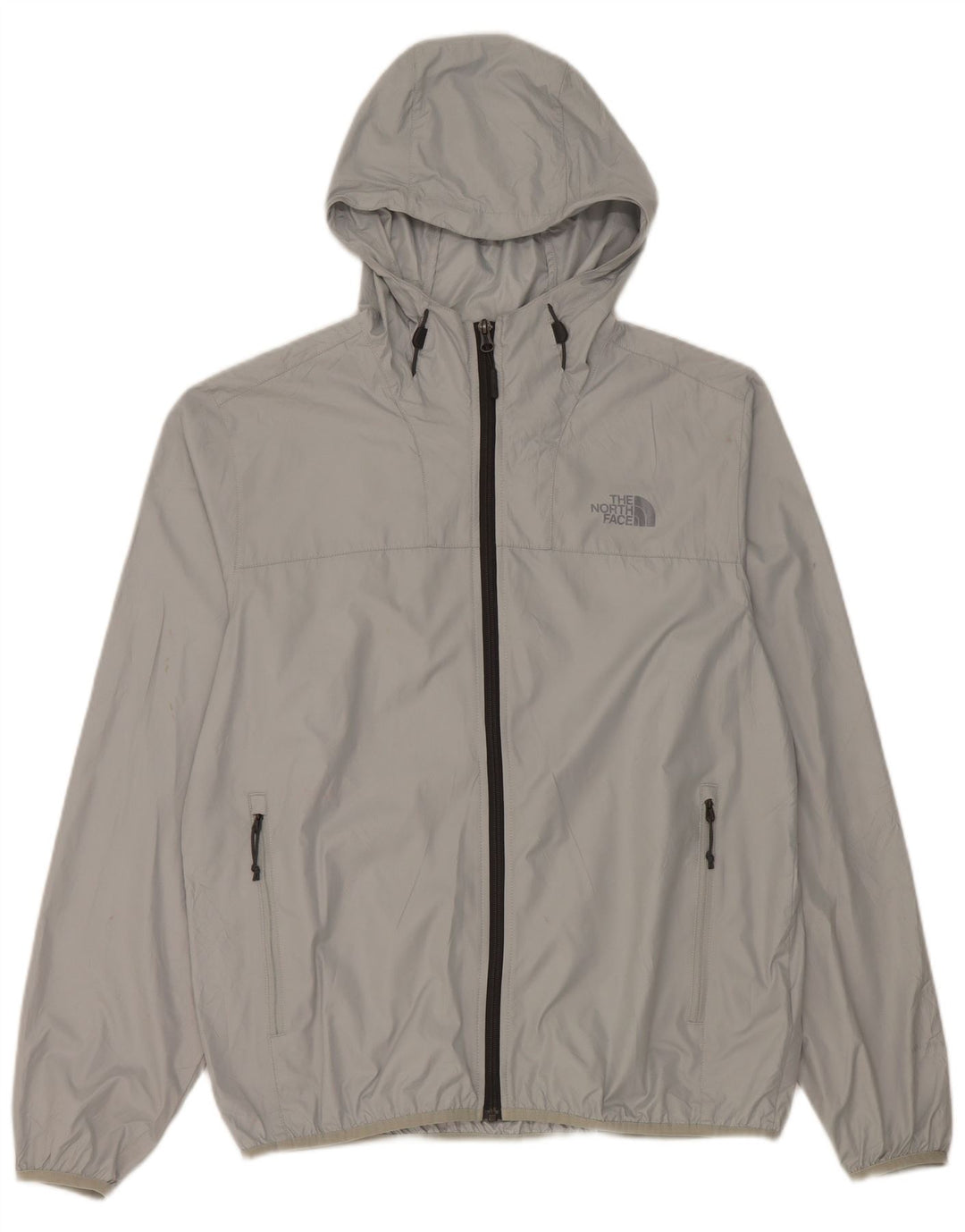 The North Face Mens Hooded Rain Jacket UK 38 Medium Grey Polyester