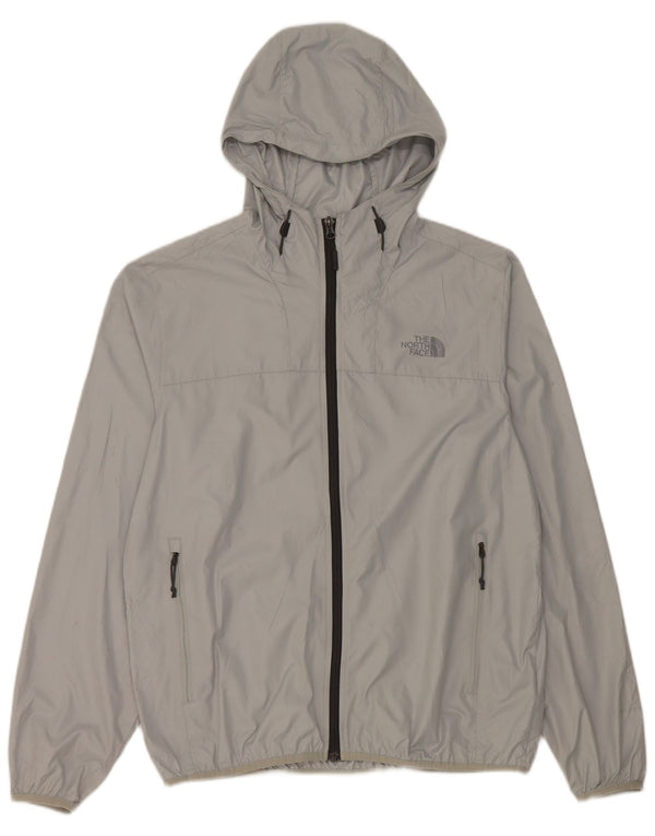 The North Face Mens Hooded Rain Jacket UK 38 Medium Grey Polyester