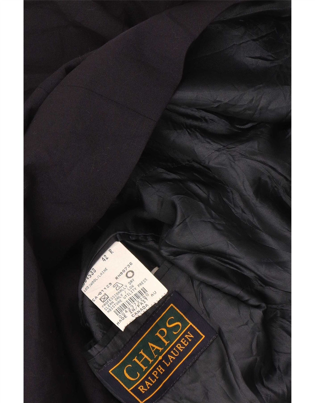 Chaps Mens Double Breasted Blazer Jacket Size 42 Large Navy Blue