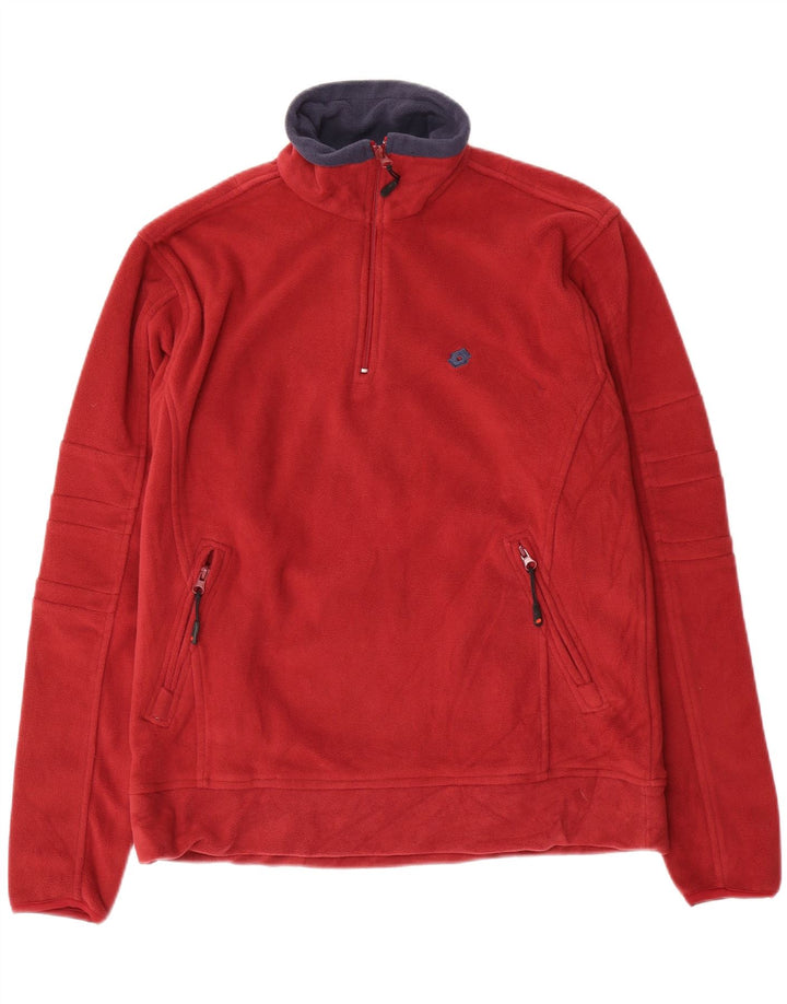 LOTTO Mens Zip Neck Fleece Jumper XL Red Polyester