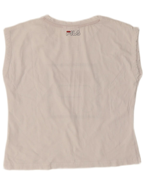Fila Womens Graphic T-Shirt Top UK 10 Small White