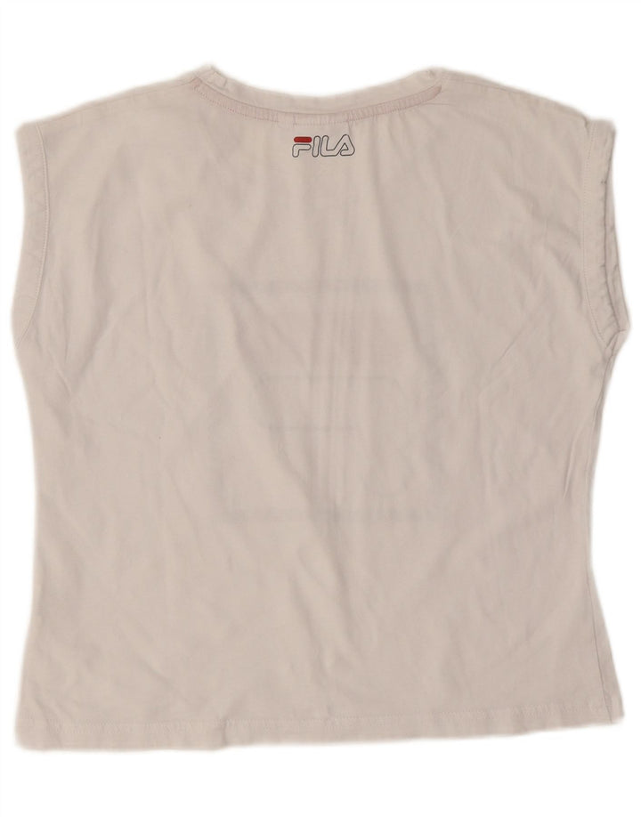Fila Womens Graphic T-Shirt Top UK 10 Small White