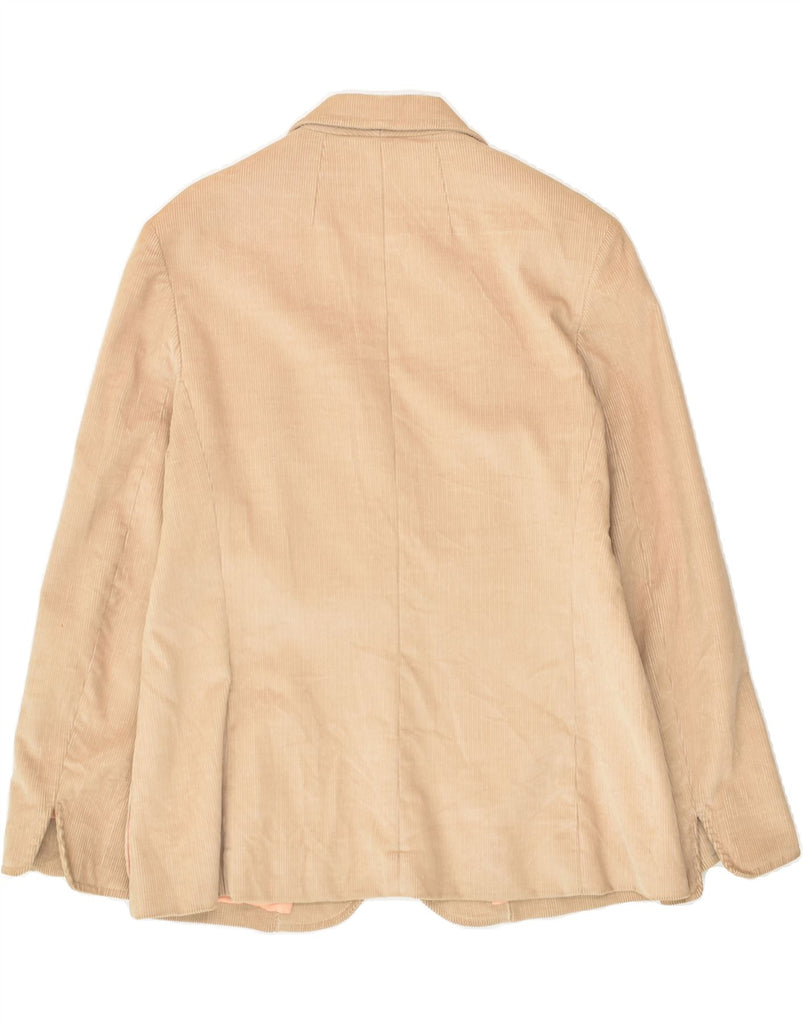 JAEGER Womens Corduroy 2 Button Blazer Jacket UK 16 Large Beige Cotton | Vintage Jaeger | Thrift | Second-Hand Jaeger | Used Clothing | Messina Hembry 