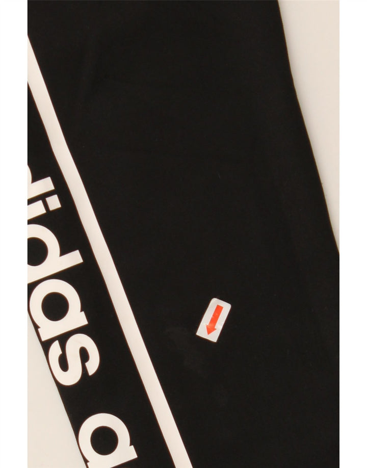 Adidas Womens Oversized Graphic Hoodie Jumper UK 8/10 Small Black Polyester