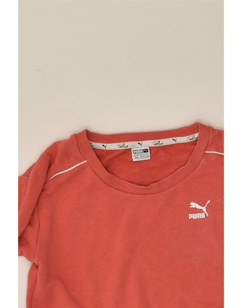 PUMA Girls Graphic Sweatshirt Jumper 9-10 Years Orange Cotton | Vintage Puma | Thrift | Second-Hand Puma | Used Clothing | Messina Hembry 