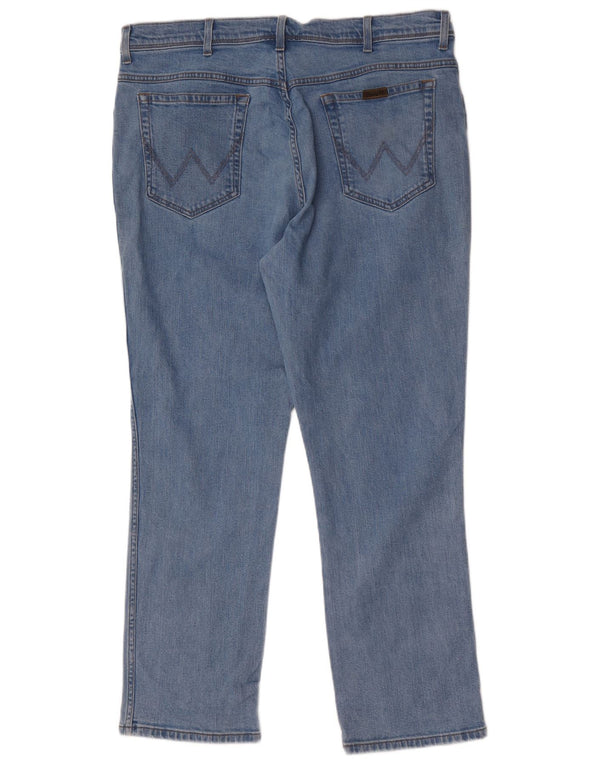 Wrangler Mens Regular Fit Straight Jeans W40 L30 Blue Cotton