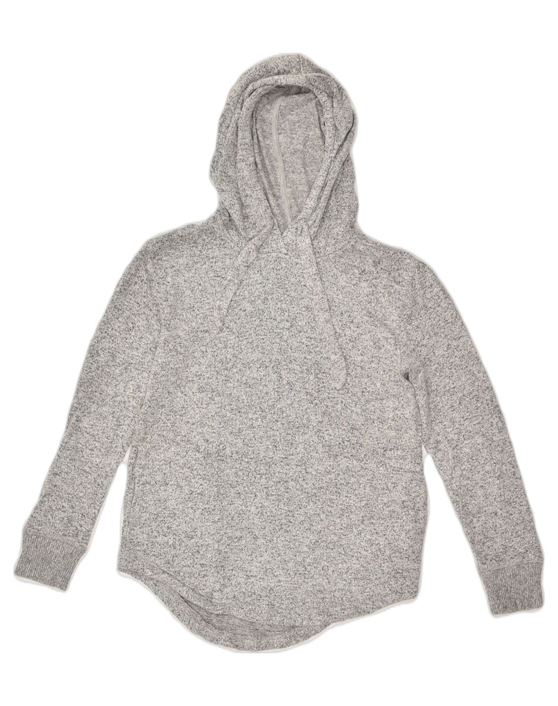 FAT FACE Womens Longline Hoodie Jumper UK 8 Small  Grey Flecked Viscose | Vintage Fat Face | Thrift | Second-Hand Fat Face | Used Clothing | Messina Hembry 