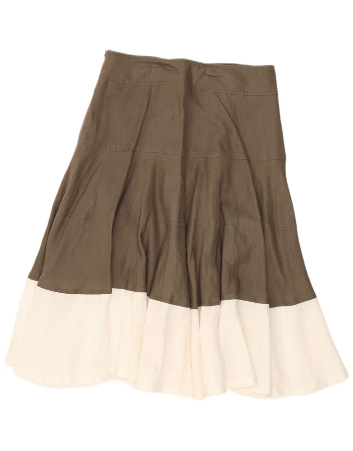 Fenn Wright Manson Womens Flared Skirt UK 10 Small W28 Brown Colourblock