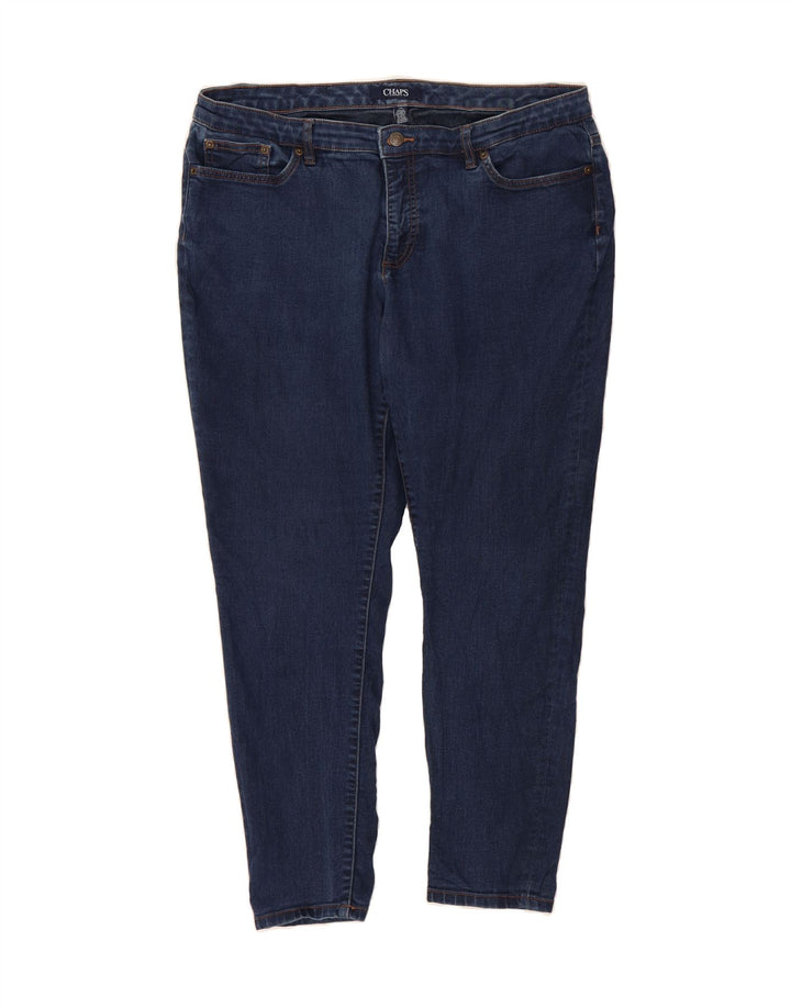 CHAPS Womens Slim Jeans US 18 2XL W36 L28 Navy Blue Cotton Vintage Chaps and Second-Hand Chaps from Messina Hembry 