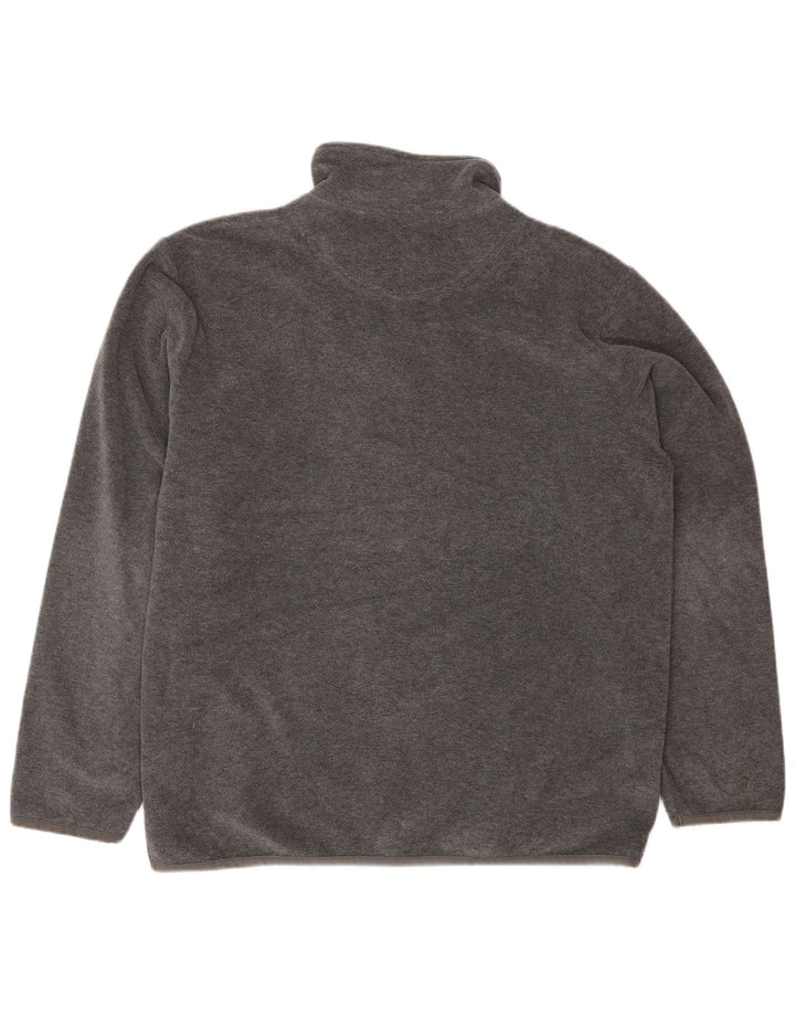 Hugo Boss Mens Zip Neck Fleece Jumper Large Grey Polyester
