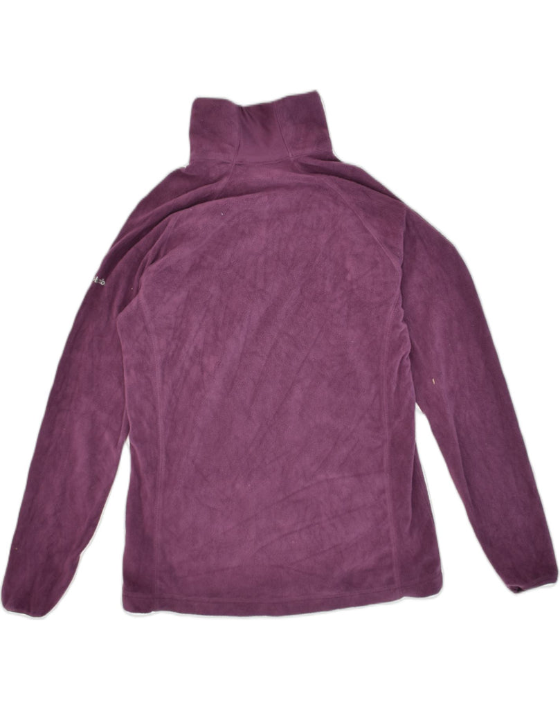 COLUMBIA Womens Zip Neck Fleece Jumper UK 14 Large Purple Polyester | Vintage Columbia | Thrift | Second-Hand Columbia | Used Clothing | Messina Hembry 