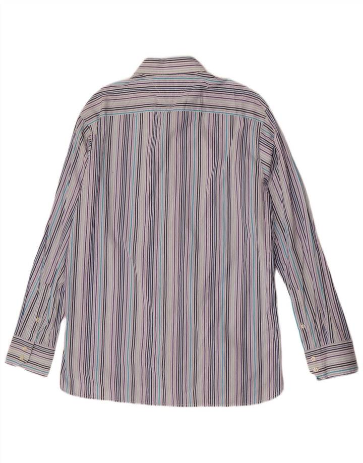 Tommy Hilfiger Mens Shirt Large Blue Striped Cotton