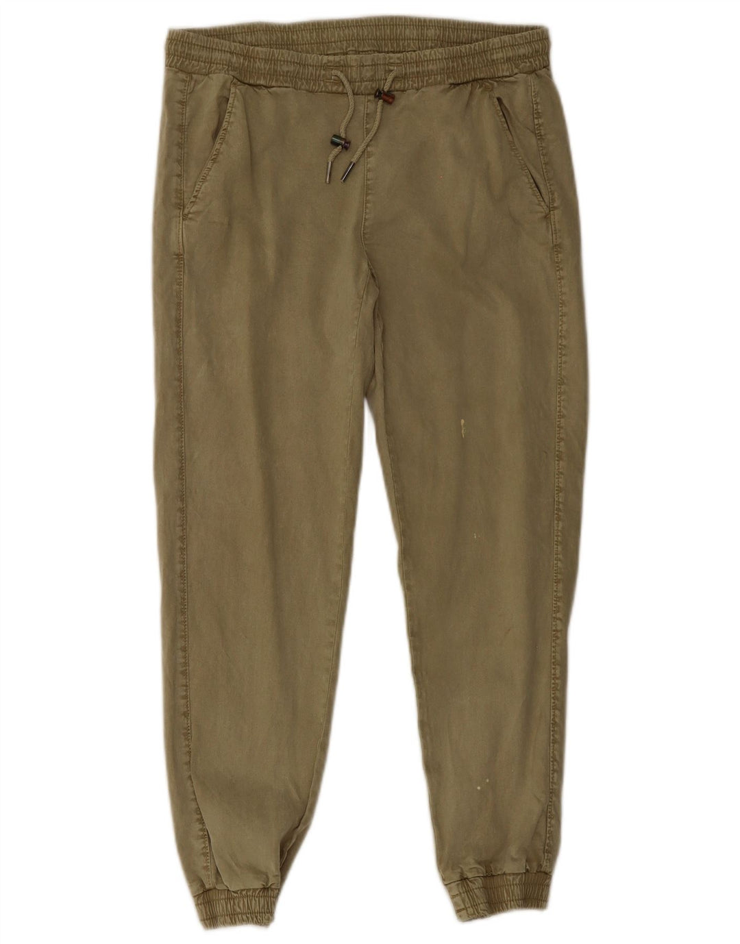 Zara Womens Joggers Trousers Small W26 L26 Khaki Lyocell