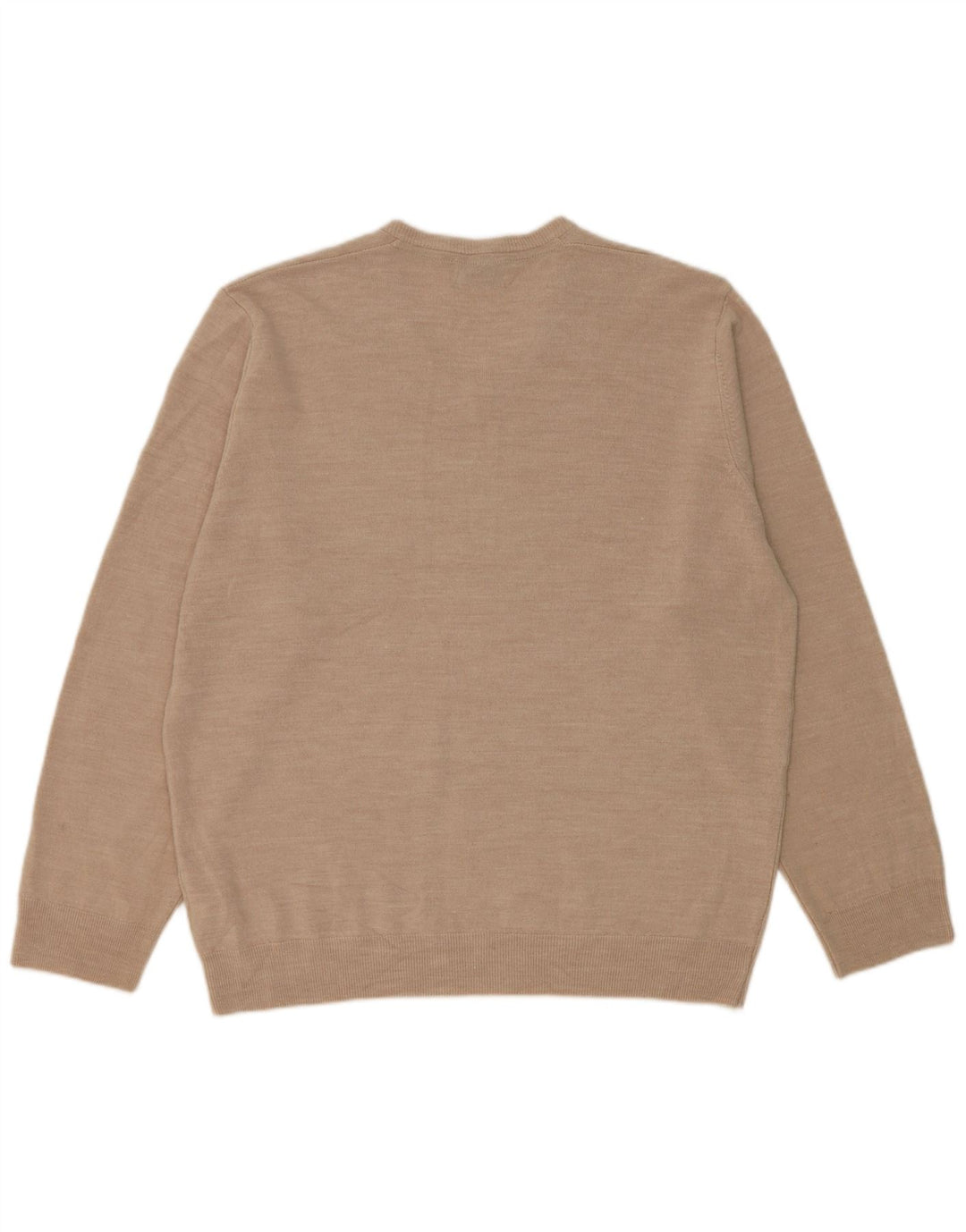 Marks & Spencer Mens Regular Fit V-Neck Jumper Sweater 2XL Beige Acrylic