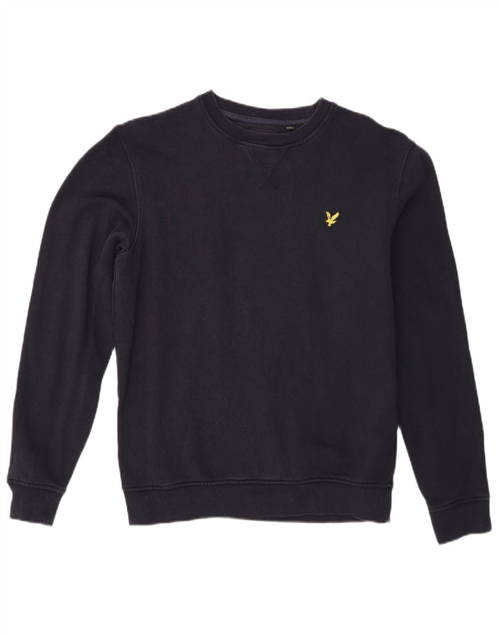 Lyle & Scott Mens Sweatshirt Jumper Small Navy Blue Cotton