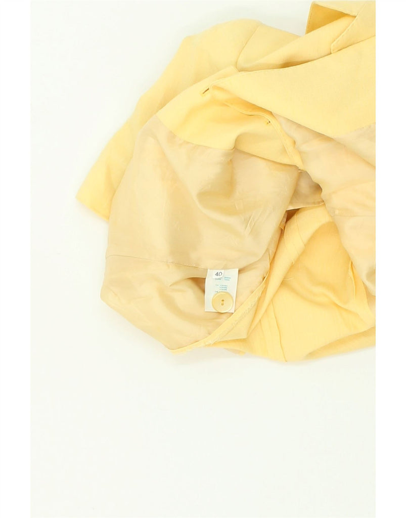 VINTAGE Womens 3 Button Short Sleeve Blazer Jacket IT 40 Small Yellow | Vintage Vintage | Thrift | Second-Hand Vintage | Used Clothing | Messina Hembry 