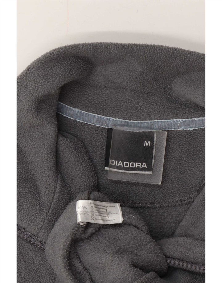 Diadora Mens Zip Neck Fleece Jumper Medium Grey Polyester