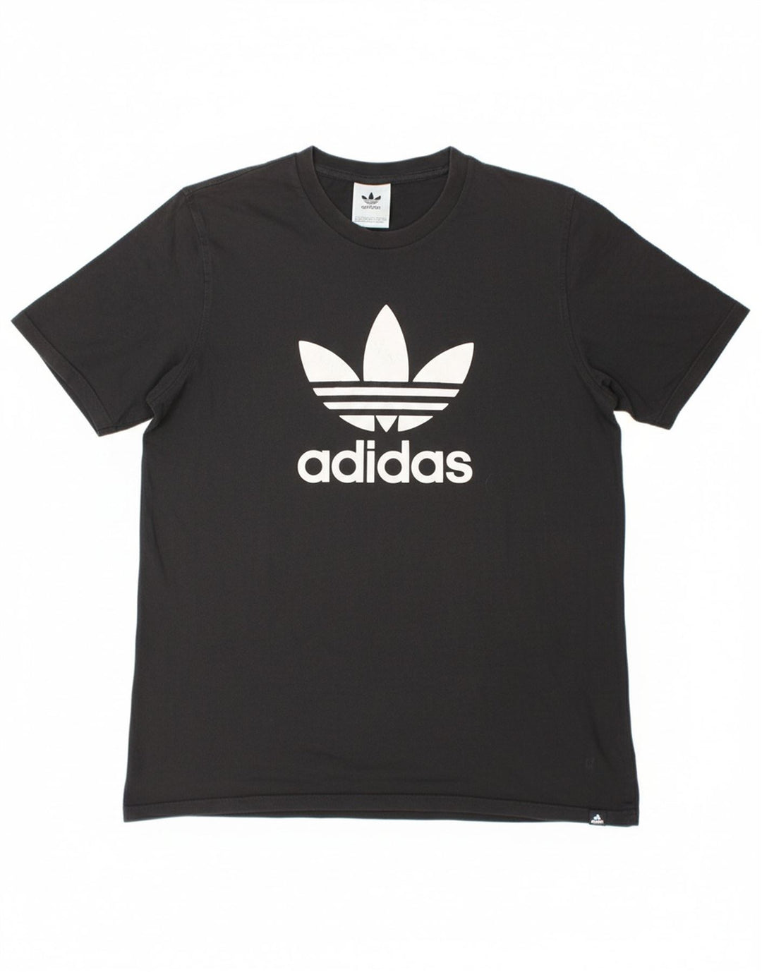 ADIDAS Mens Graphic T-Shirt Top Large Black Cotton