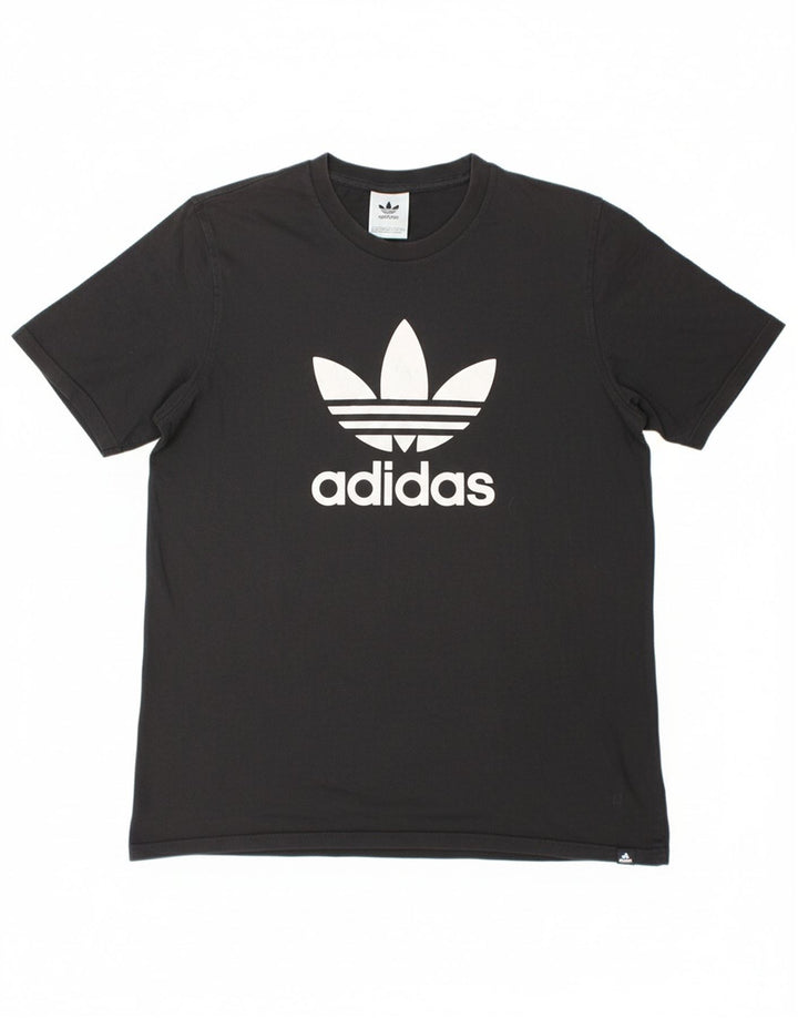 ADIDAS Mens Graphic T-Shirt Top Large Black Cotton