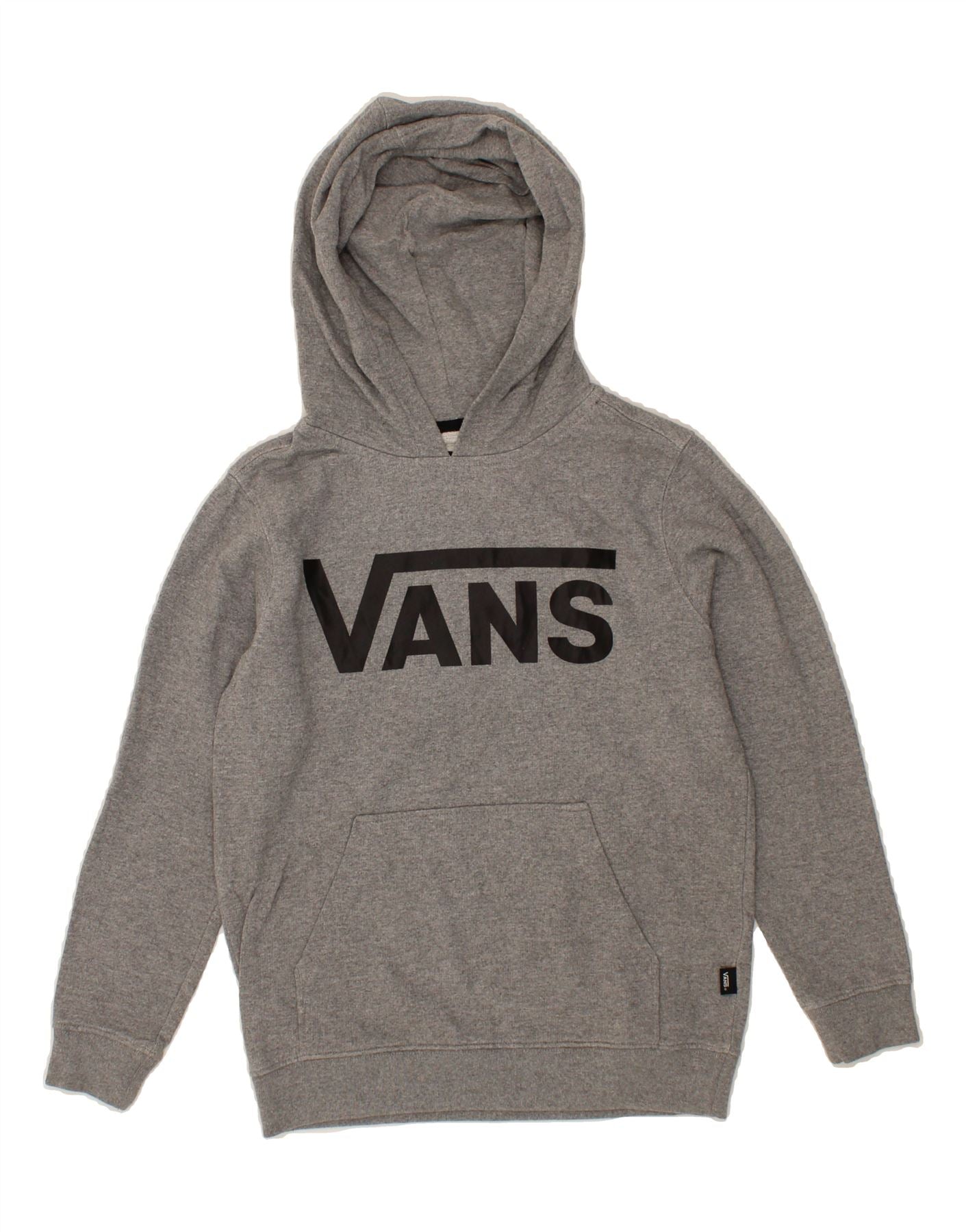 VANS Womens Graphic Hoodie Jumper UK Small Grey Vintage