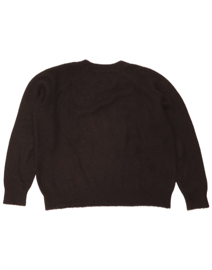 Zara Womens Oversized Crew Neck Jumper Sweater UK 16 Large Black