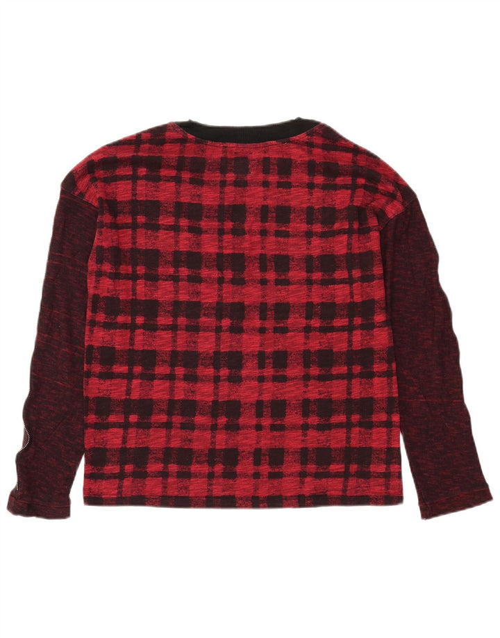 Zara Womens Trafaluc Top Long Sleeve UK 10 Small Red Plaid