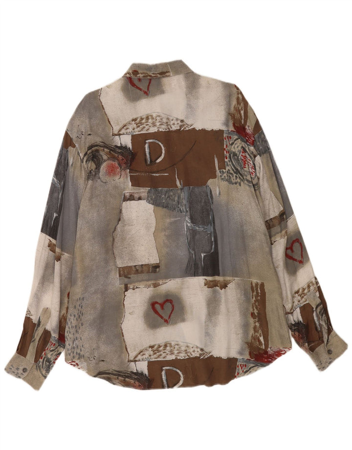 Criver Mens Abstract Pattern Shirt Large Multicoloured Viscose