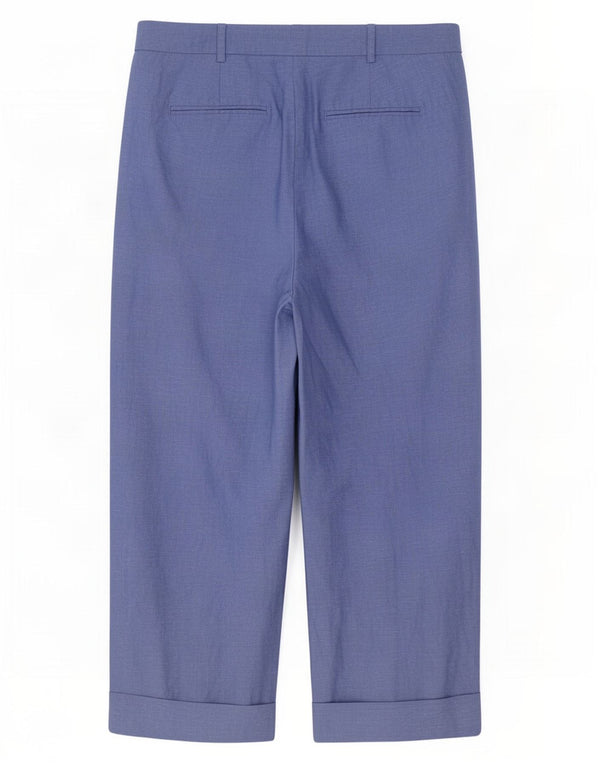 Marks & Spencer Womens Straight Suit Trousers UK 12 Medium W32 L27 Blue