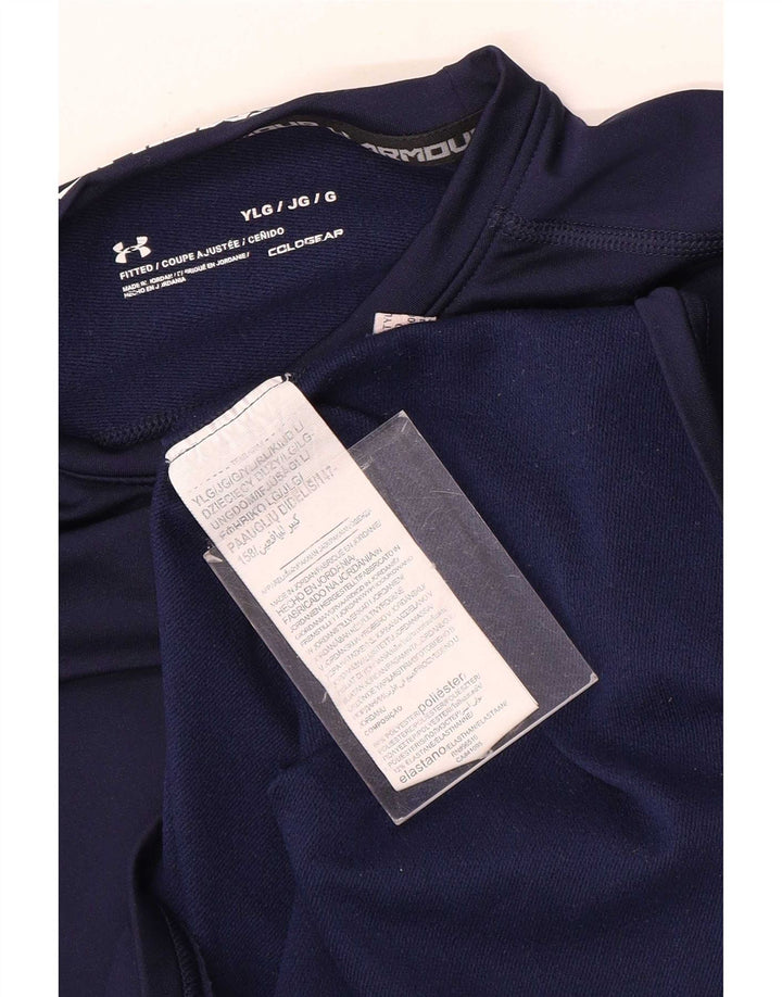 Under Armour Boys Graphic Top Long Sleeve 11-12 Years Large Navy Blue