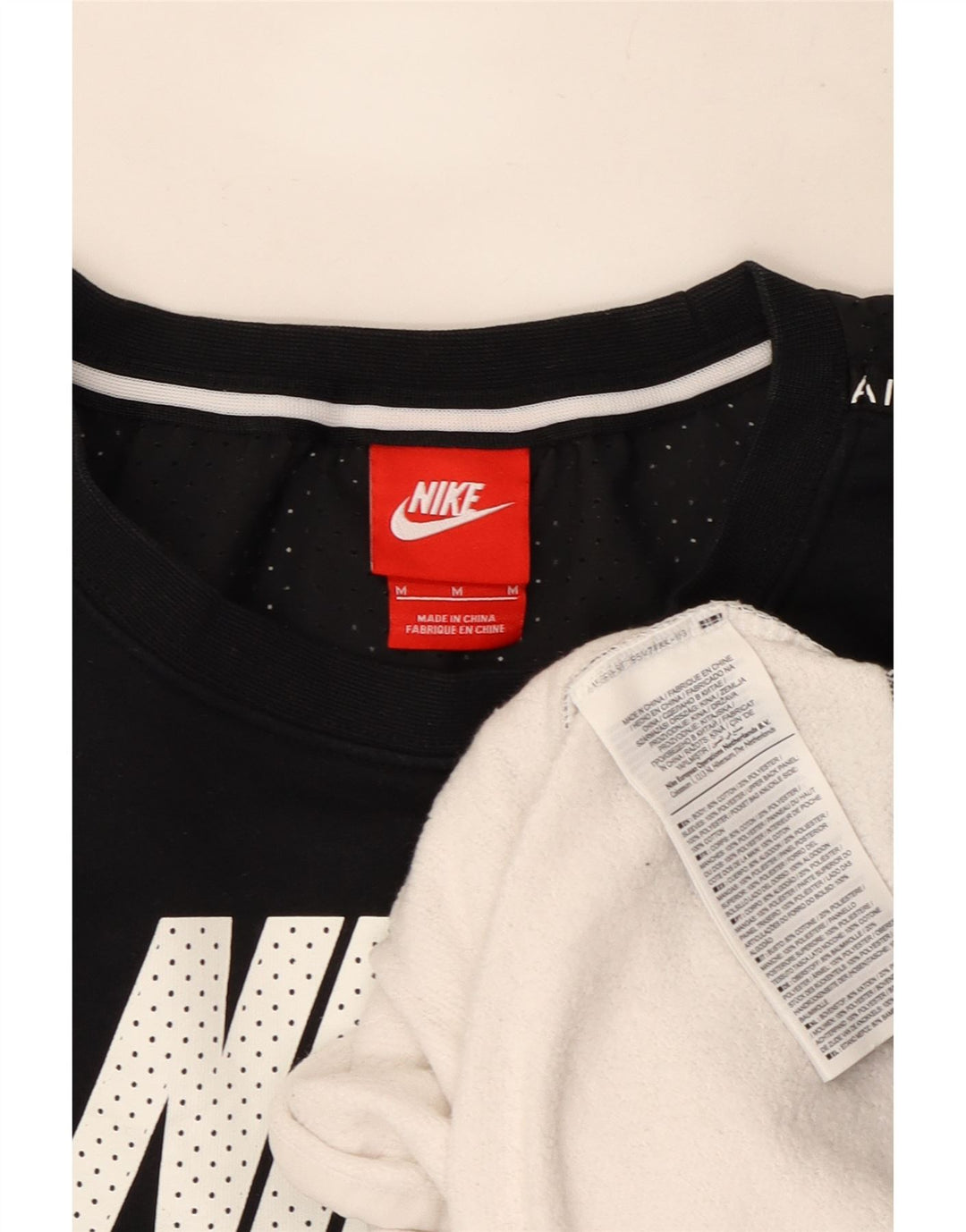 Nike Mens Graphic Sweatshirt Jumper Medium Black Colourblock Cotton
