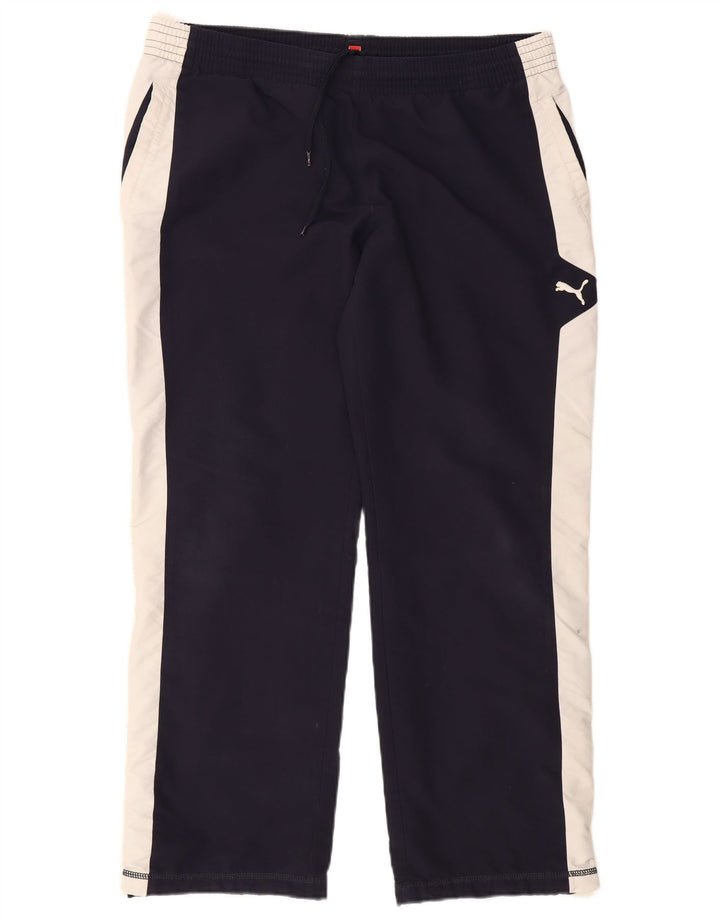 Puma Mens Tracksuit Trousers Large Navy Blue Colourblock