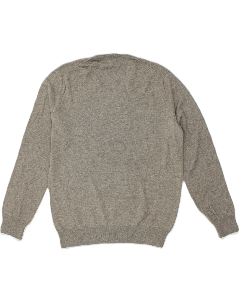 J. CREW Mens V-Neck Jumper Sweater Medium Grey Cotton | Vintage J. Crew | Thrift | Second-Hand J. Crew | Used Clothing | Messina Hembry 
