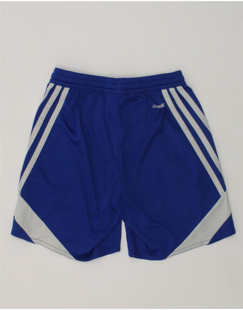 ADIDAS Boys Climalite Sport Shorts 7-8 Years Blue Colourblock Polyester | Vintage Adidas | Thrift | Second-Hand Adidas | Used Clothing | Messina Hembry 