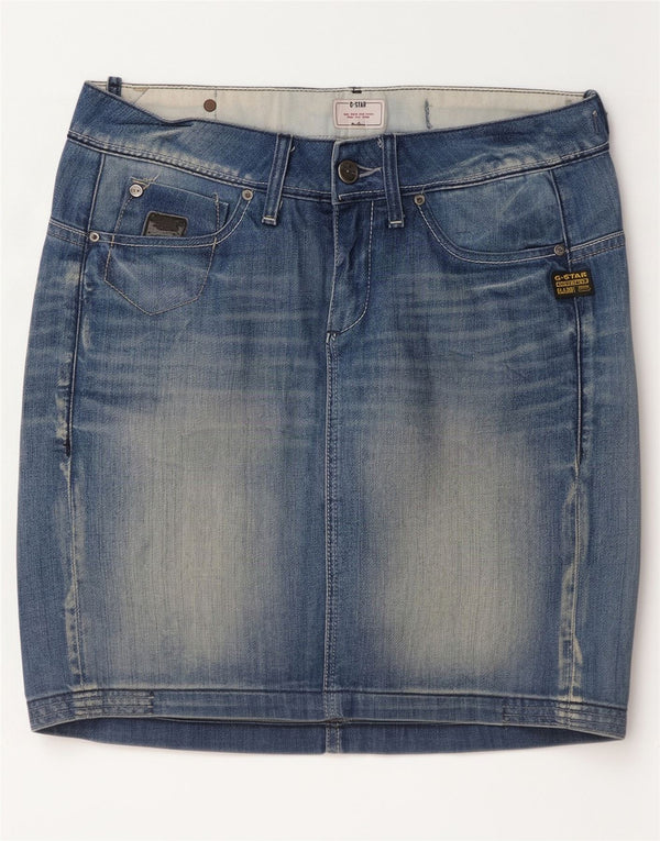 G-Star Womens Denim Skirt W26 Small Blue Cotton
