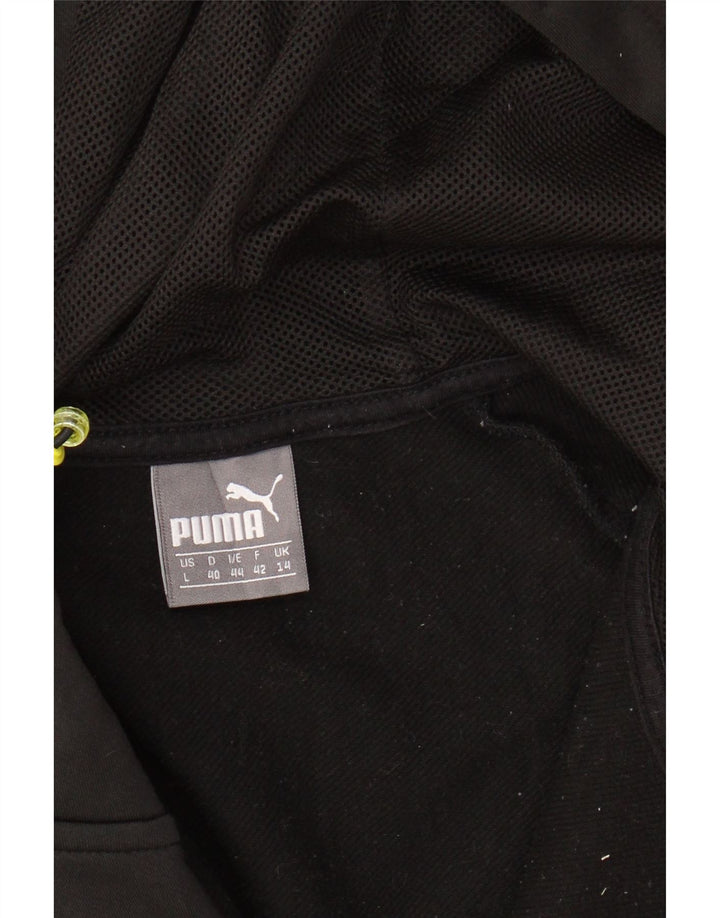 PUMA Womens Zip Hoodie Sweater UK 14 Medium Black