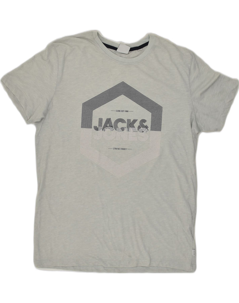 JACK & JONES Mens Graphic T-Shirt Top Large Blue Cotton | Vintage Jack & Jones | Thrift | Second-Hand Jack & Jones | Used Clothing | Messina Hembry 