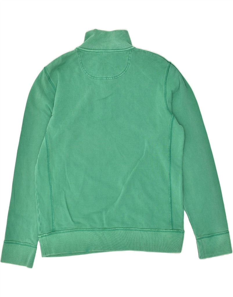 FAT FACE Mens Zip Neck Sweatshirt Jumper Large Green Cotton | Vintage Fat Face | Thrift | Second-Hand Fat Face | Used Clothing | Messina Hembry 