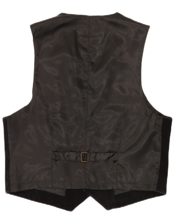 S.OLIVER Mens Suede Waistcoat XL Black Leather