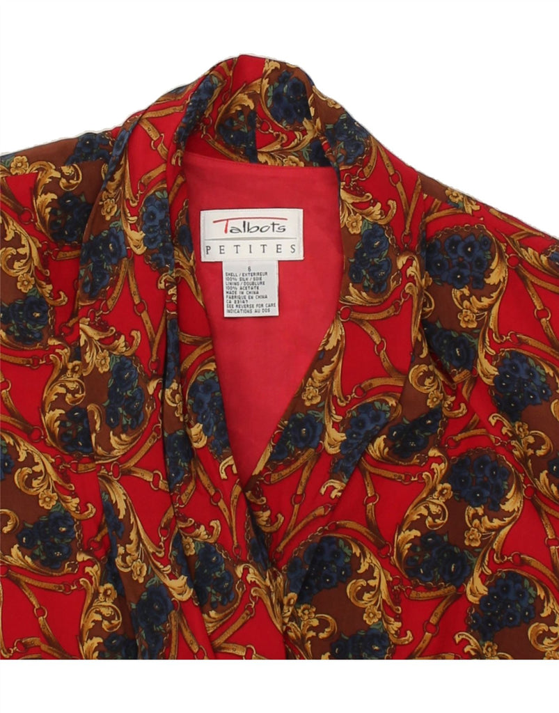 TALBOTS Womens Sheath Dress US 6 Medium Orange Floral Silk Vintage Talbots and Second-Hand Talbots from Messina Hembry 