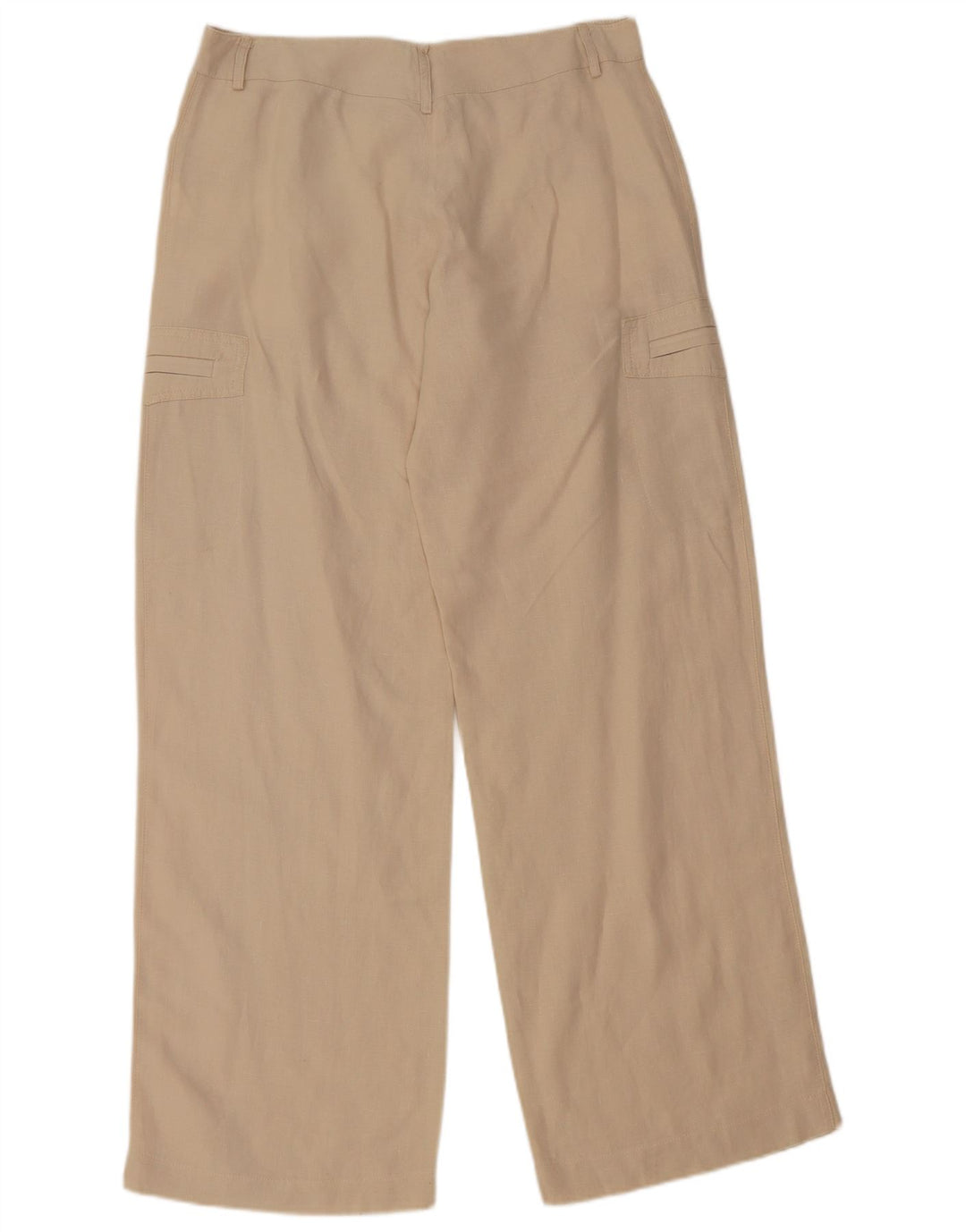 Vintage Womens Straight Cargo Trousers IT 46 Large W32 L32 Beige Linen