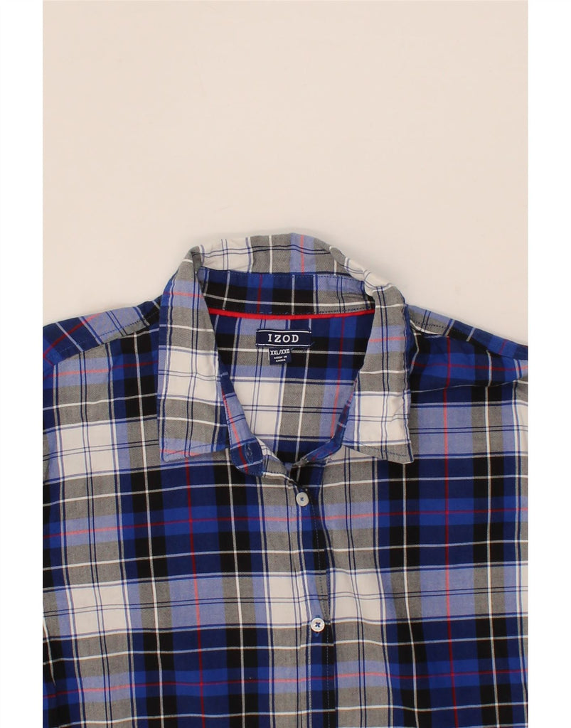 IZOD Womens Shirt UK 20 2XL Navy Blue Check Cotton Vintage Izod and Second-Hand Izod from Messina Hembry 
