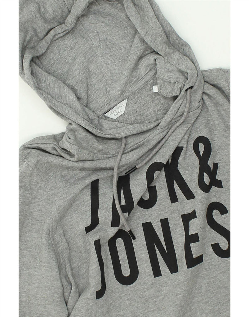 JACK & JONES Mens Slim Graphic Hoodie Jumper Large Grey Cotton | Vintage Jack & Jones | Thrift | Second-Hand Jack & Jones | Used Clothing | Messina Hembry 