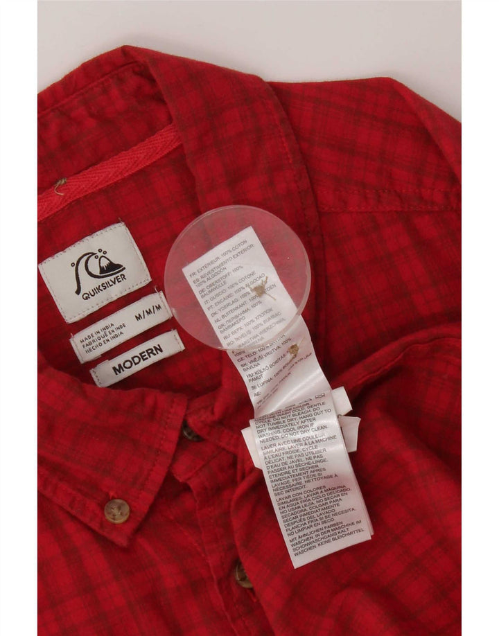 Quiksilver Mens Modern Fit Shirt Medium Red Check Cotton