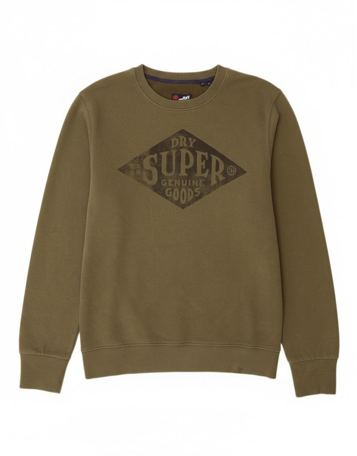 Superdry Mens Graphic Sweatshirt Jumper XL Khaki Cotton