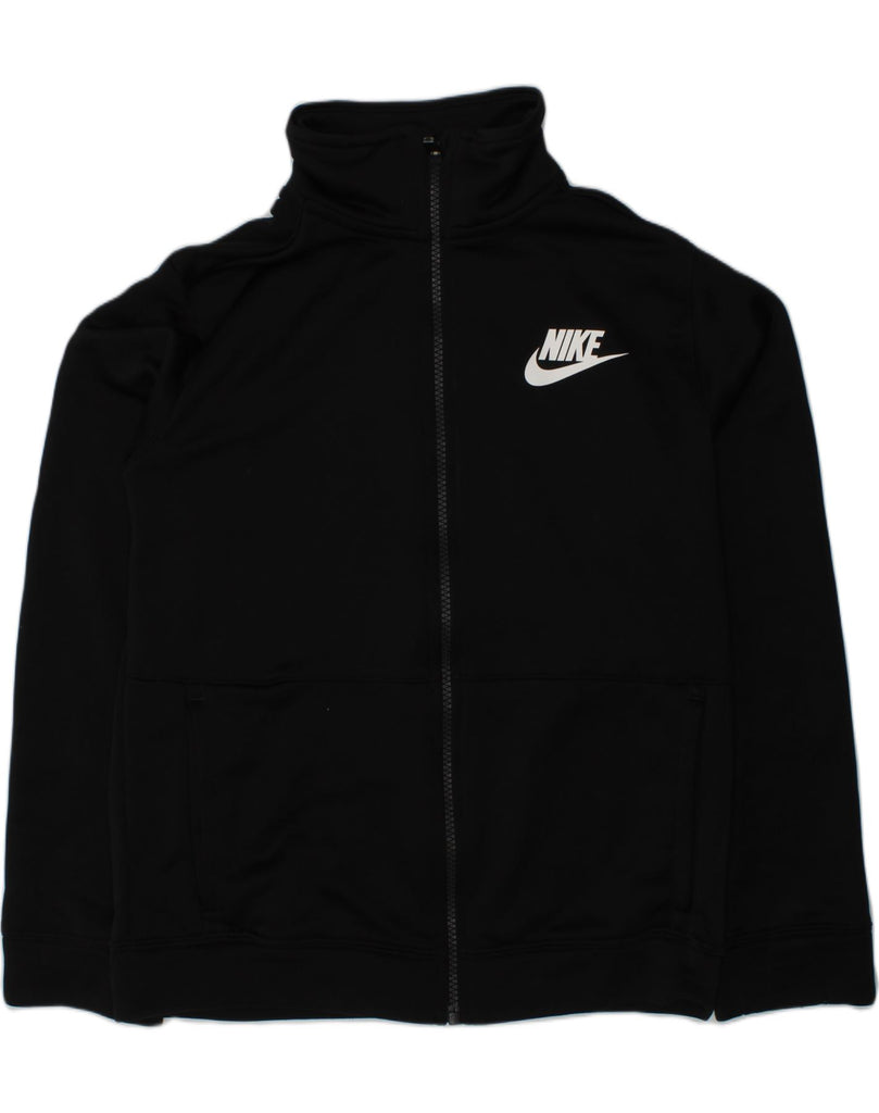 NIKE Boys Tracksuit Top Jacket 10-11 Years Medium Black Polyester | Vintage Nike | Thrift | Second-Hand Nike | Used Clothing | Messina Hembry 