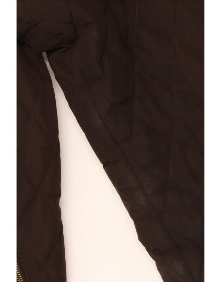 Zara Mens Military Quilted Jacket UK 42 XL Brown