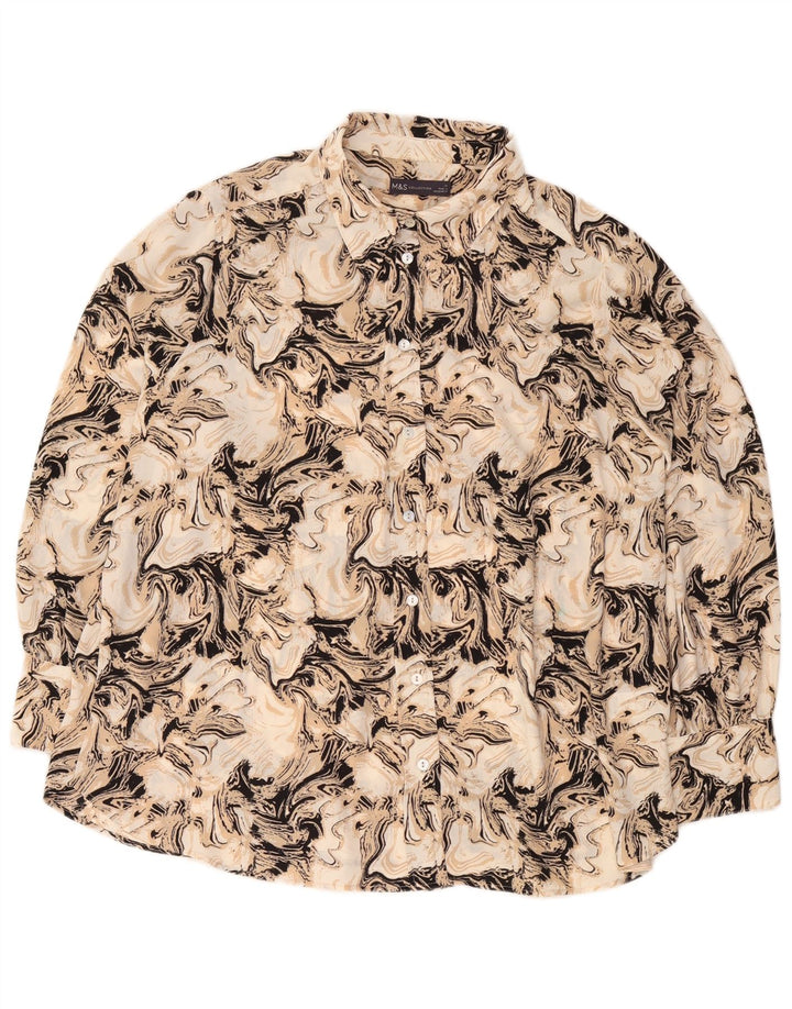 Marks & Spencer Womens Abstract Pattern Shirt Blouse UK 22 3XL Brown