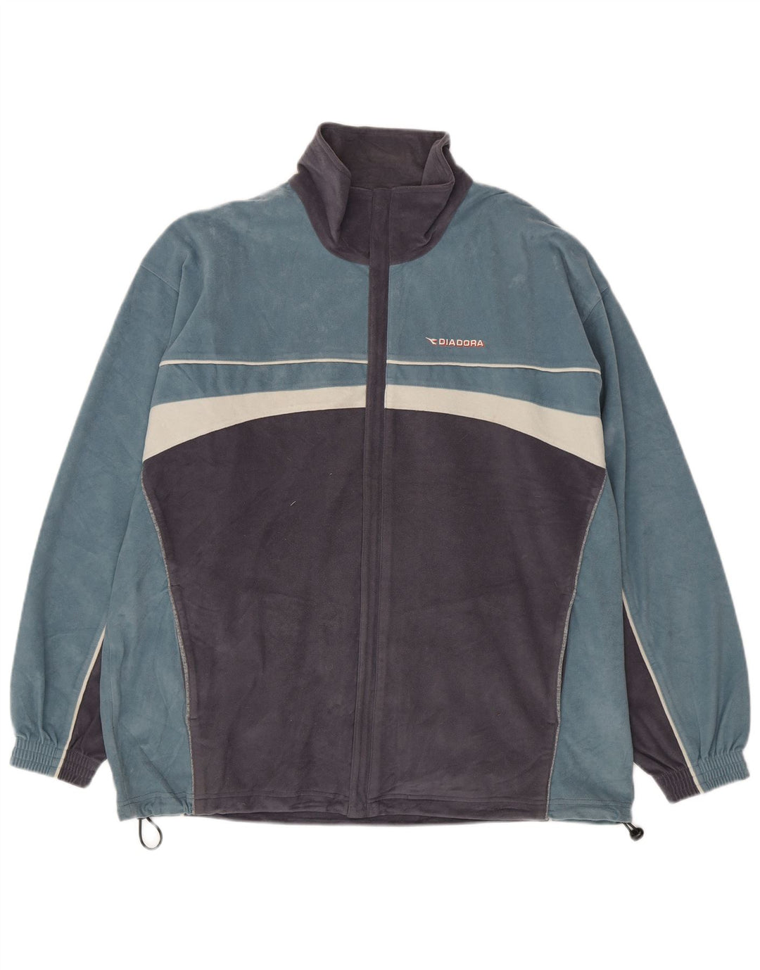 Diadora Mens Fleece Jacket UK 42 XL Blue Colourblock Polyester