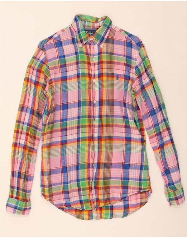 Polo Ralph Lauren Mens Custom Fit Shirt Small Multicoloured Check Linen